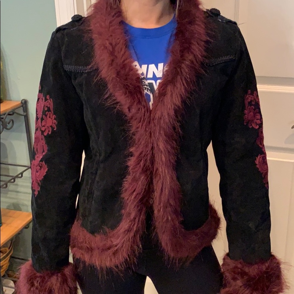 Wilson Leather suede and faux fur jacket